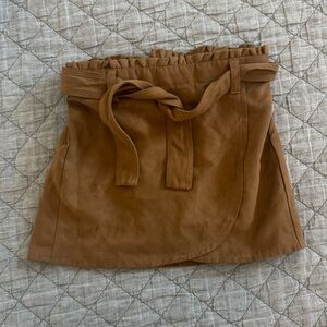 Abercrombie Kids Brown Tan Bubble Mini Skirt with Tie Front
